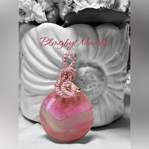 Stunning Pink Wire Wrapped Pendant